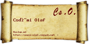 Csémi Olaf névjegykártya